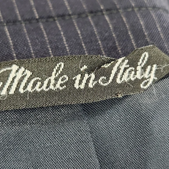 Azetti Made in Italy 100% Wool Navy Pinstripe Suit Jacket Size 54R - Picture 7 of 11
